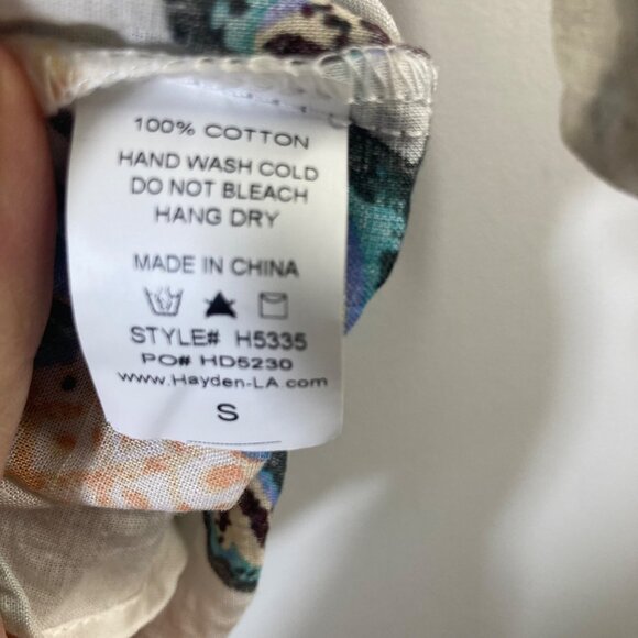 Womens Hayden Floral Off Shoulder Blouse Tie Sleeve S Cotton NWT - Picture 9 of 11